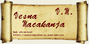 Vesna Macakanja vizit kartica